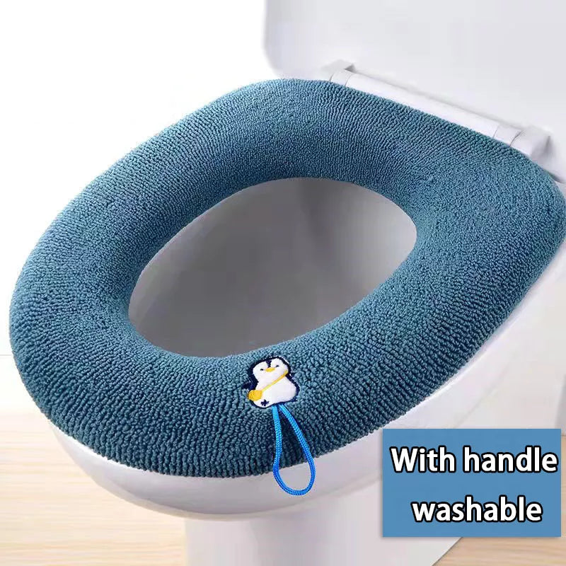 Thicken Toilet Seat Cover Mat Winter Warm Soft Washable Close stool Mat Seat Case Toilet Lid Pad Bidet Cover Bathroom Accessories